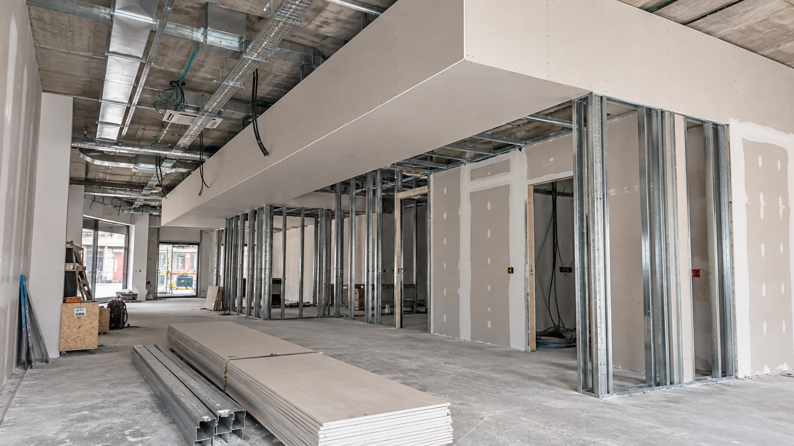 Montaje de estructuras y placas de yeso laminado en Badalona