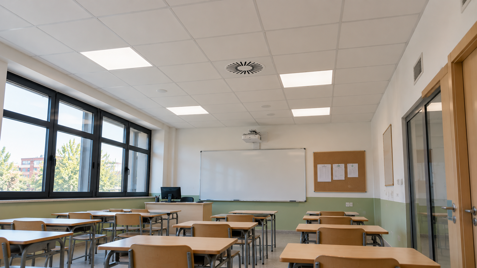 Techo desmontable instalado en un centro educativo de Tarragona